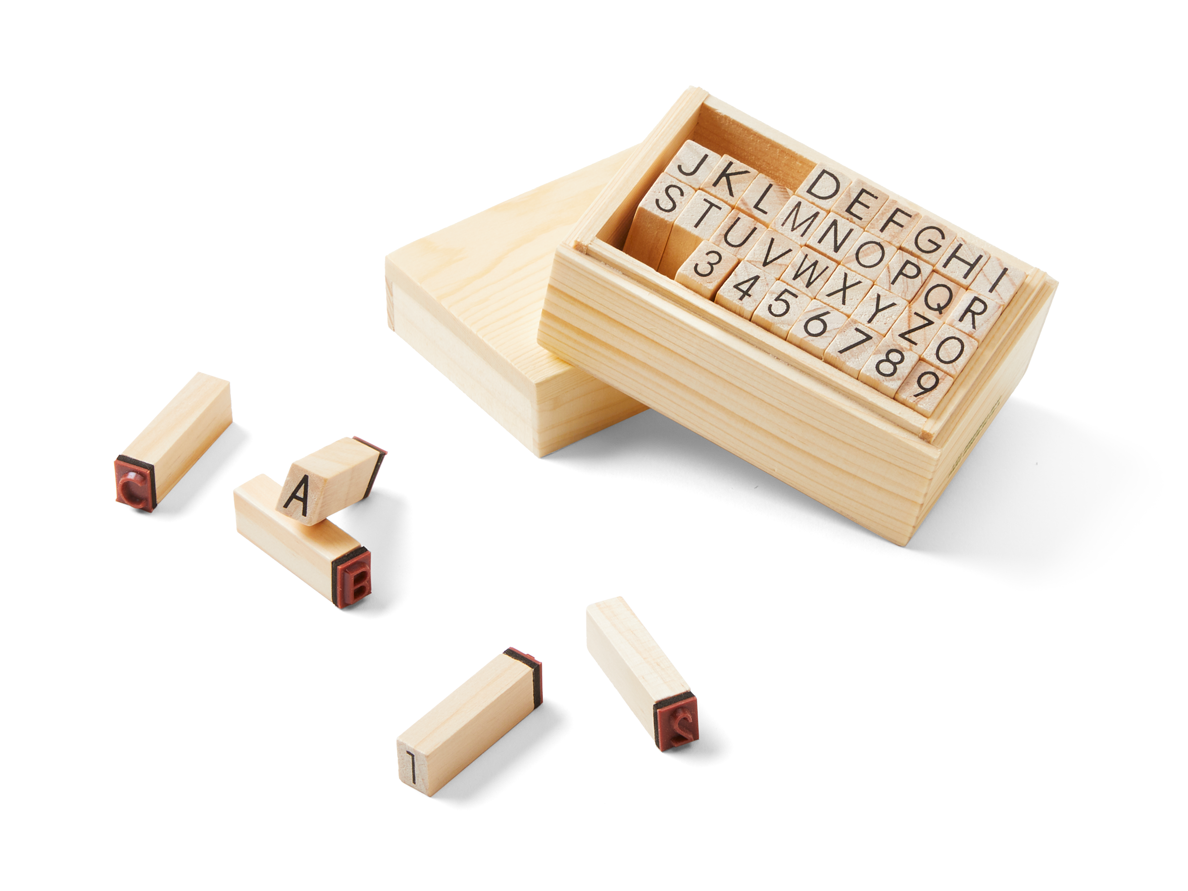 40-Piece Numbers Alphabet Symbols Rubber Stamps with Ink Pad Set - Wooden  Rubber Stamps for DIY Crafts