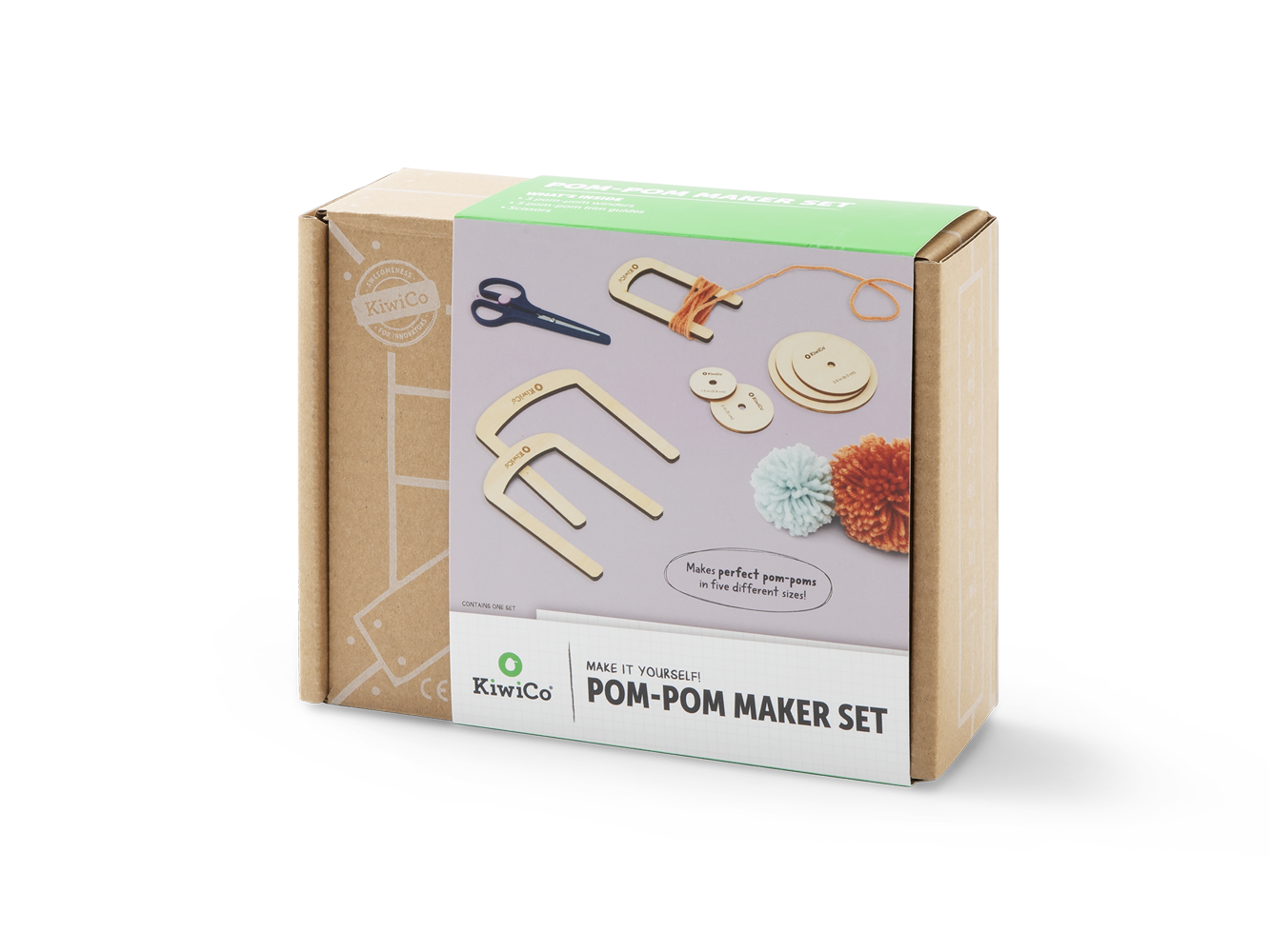 BeKnitting Pompom Craft Kit | Craft Supplies for Kids Age 5+ | Complete with Yarn & Pompom Makers| Gift Box | Knitting Toy Art